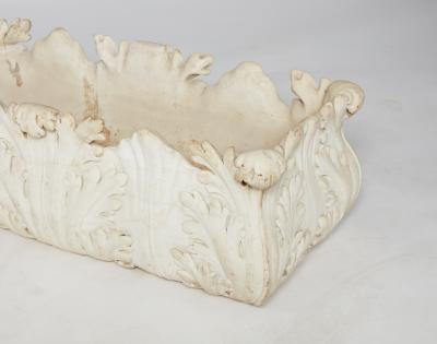 Italian Carved White Marble Jardini re with Acanthus Leaves