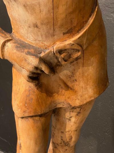 Italian Carved Wood Figural Card Stand Receiver Late 18th Century