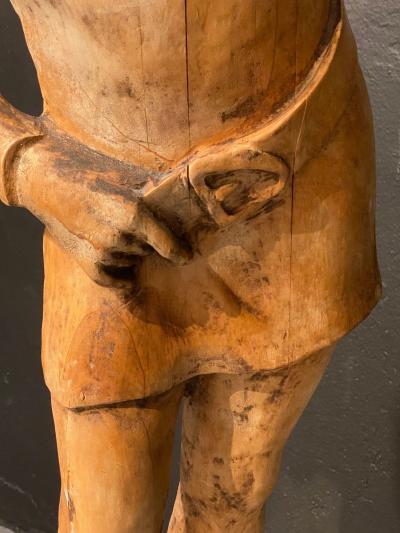 Italian Carved Wood Figural Card Stand Receiver Late 18th Century