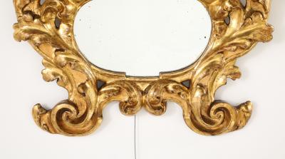 Italian Carved and Gilded Baroque Cartouche Mirror circa 1680