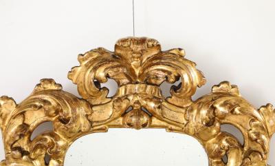 Italian Carved and Gilded Baroque Cartouche Mirror circa 1680