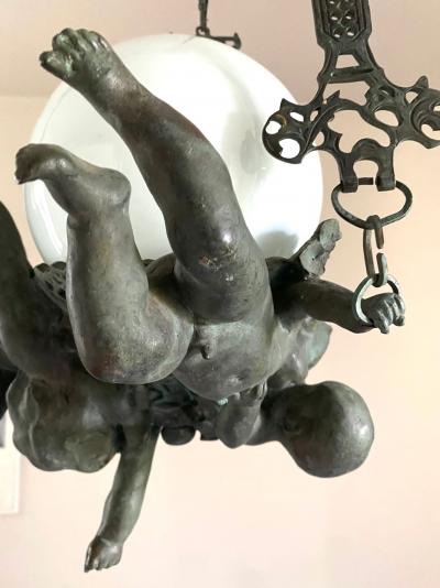 Italian Ceiling Light in Bronze