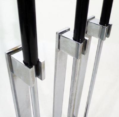 Italian Chrome Plated Fireplace Tool Set