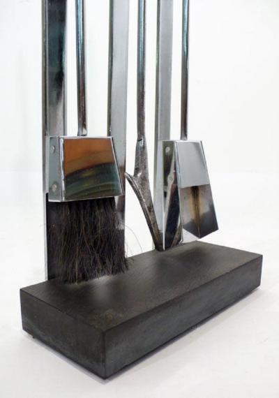 Italian Chrome Plated Fireplace Tool Set