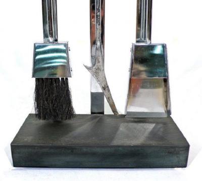 Italian Chrome Plated Fireplace Tool Set