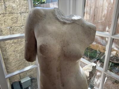 Italian Classical Roman Style Plaster Torso Sculpture