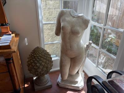 Italian Classical Roman Style Plaster Torso Sculpture