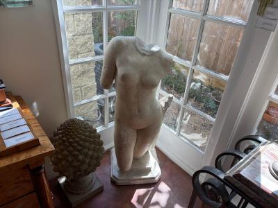 Italian Classical Roman Style Plaster Torso Sculpture