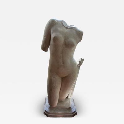 Italian Classical Roman Style Plaster Torso Sculpture