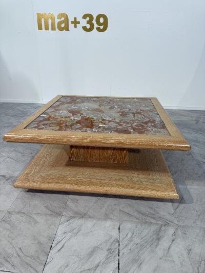 Italian Coffee Table with Central Marble 1970s