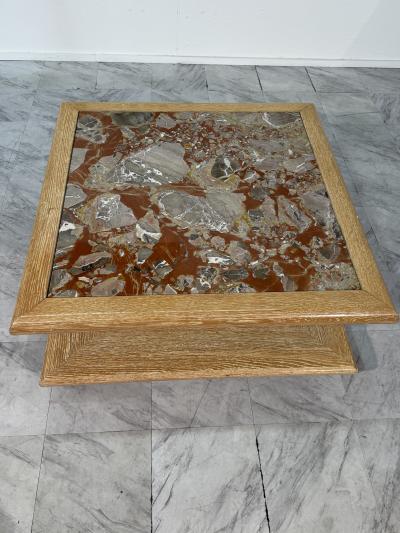 Italian Coffee Table with Central Marble 1970s