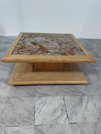 Italian Coffee Table with Central Marble 1970s