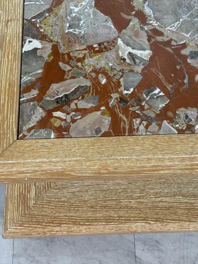 Italian Coffee Table with Central Marble 1970s