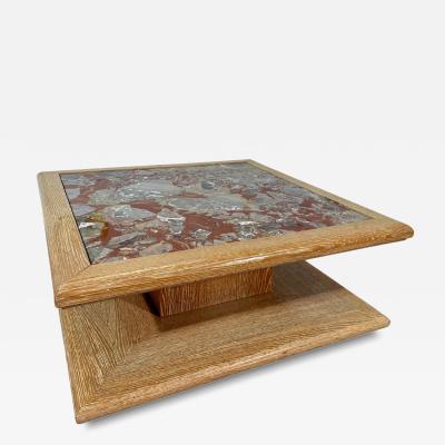 Italian Coffee Table with Central Marble 1970s