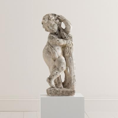 Italian Concrete Garden Cherub Statue