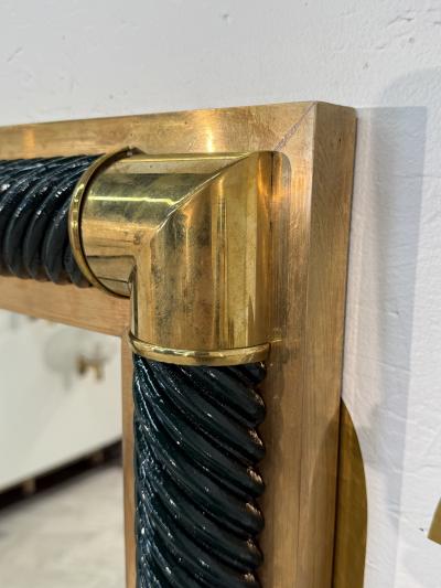 Italian Console with Mirror Lacquered Dark Green