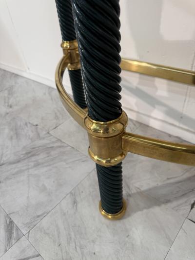 Italian Console with Mirror Lacquered Dark Green