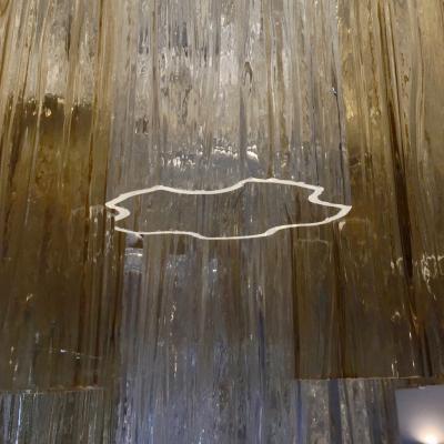 Italian Contemporary Amber Crystal Clear Murano Glass Tronchi Star Chandelier