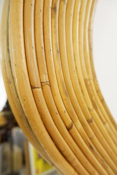 Italian Contemporary Bamboo Wall Mirror