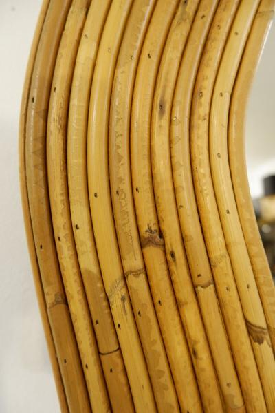 Italian Contemporary Bamboo Wall Mirror