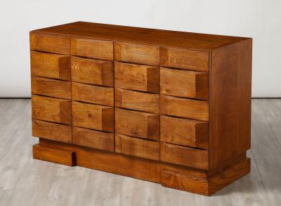 Italian Contemporary Carved Oak Two Door Cabinet