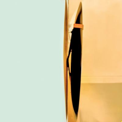 Italian Contemporary Concave and Curved Rose Gold Mirror