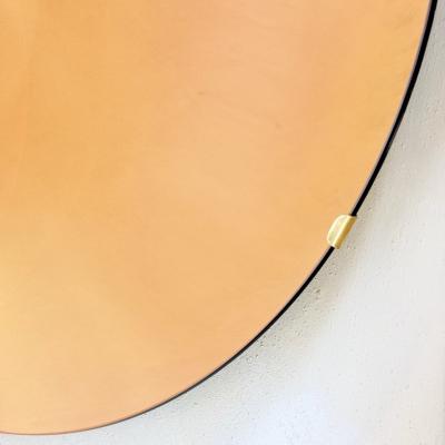 Italian Contemporary Concave and Curved Rose Gold Mirror
