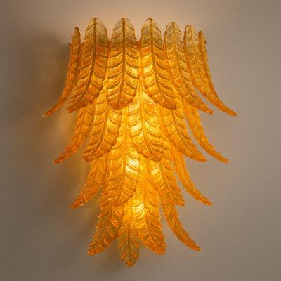 Italian Contemporary Italian Amber Felci Murano Glass Wall Light