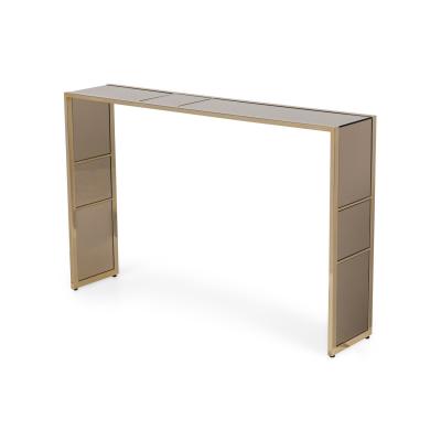 Italian Contemporary Smoked Mirror Console Table