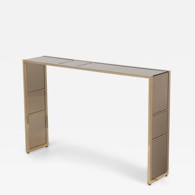 Italian Contemporary Smoked Mirror Console Table