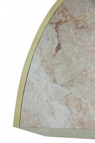 Italian Contemporary Two Piece Oval Parchment and Marble Coffee Table