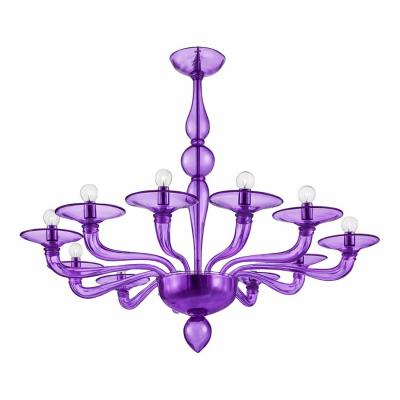 Italian Contemporary Violet Murano Style Glass Chandelier