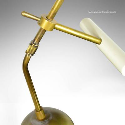 Italian Counter Weight Brass Table Lamp 1950s