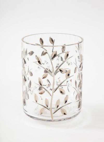 Italian Crystal Waste Basket and Tissue Cover