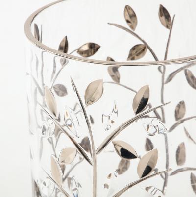 Italian Crystal Waste Basket and Tissue Cover