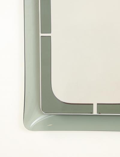 Italian Curved Smoked Glass Wall Mirror circa 1970
