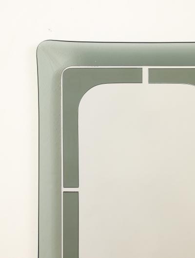 Italian Curved Smoked Glass Wall Mirror circa 1970