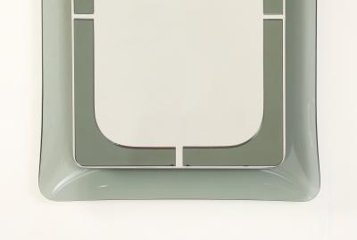 Italian Curved Smoked Glass Wall Mirror circa 1970