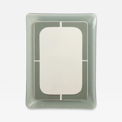 Italian Curved Smoked Glass Wall Mirror circa 1970