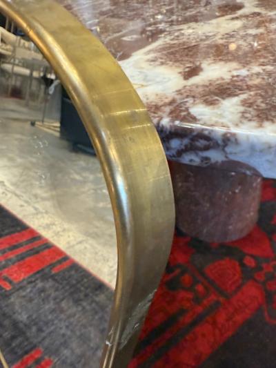 Italian Curvilinear Brass Framed Wall Mirror 1950s