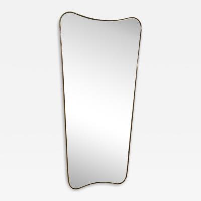 Italian Curvilinear Brass Mirror 1950s