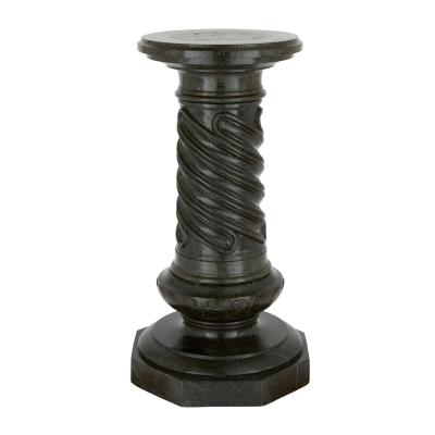 Italian Dark Green Serpentine Marble Pedestal Column