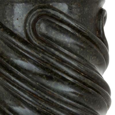 Italian Dark Green Serpentine Marble Pedestal Column