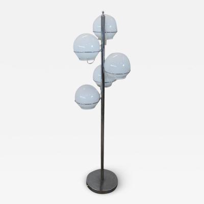 Italian Design Chromed metal and Glass Floor Lamp by Gino Sarfatti 1960s