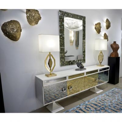 Italian Design Contemporary Pair of Brutalist Cast Bronze Sculpture Wall Lights