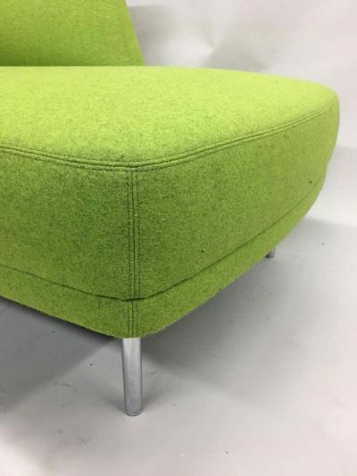 Italian Design Mid Century Modern Style Moss Green Sofa Love Seat and Bench