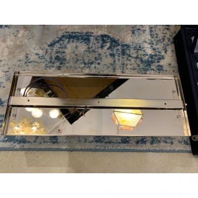 Italian Design Pair of Crystal Murano Glass Half Moon Nickel Finish Sconces