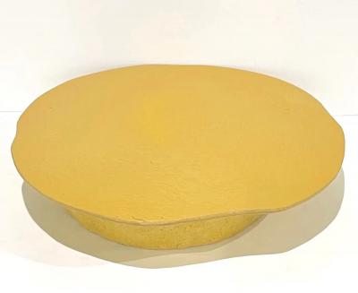 Italian Designer Modern Organic Texture Customizable Mustard Yellow Coffee Table
