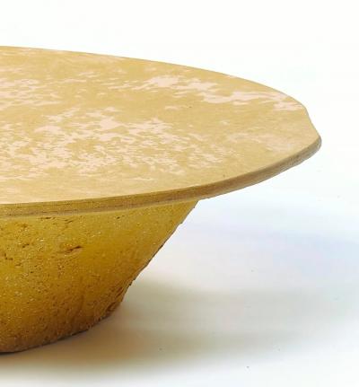 Italian Designer Modern Organic Texture Customizable Mustard Yellow Coffee Table