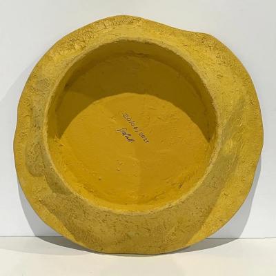 Italian Designer Modern Organic Texture Customizable Mustard Yellow Coffee Table